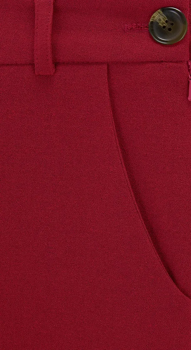 1940s Wide Leg Trousers in Red