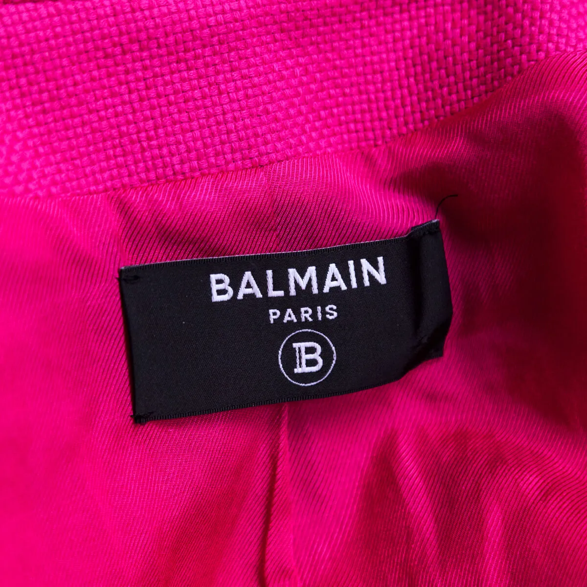 Balmain Pink Fuchsia Pique Double Breasted Blazer Size XL | FR 44