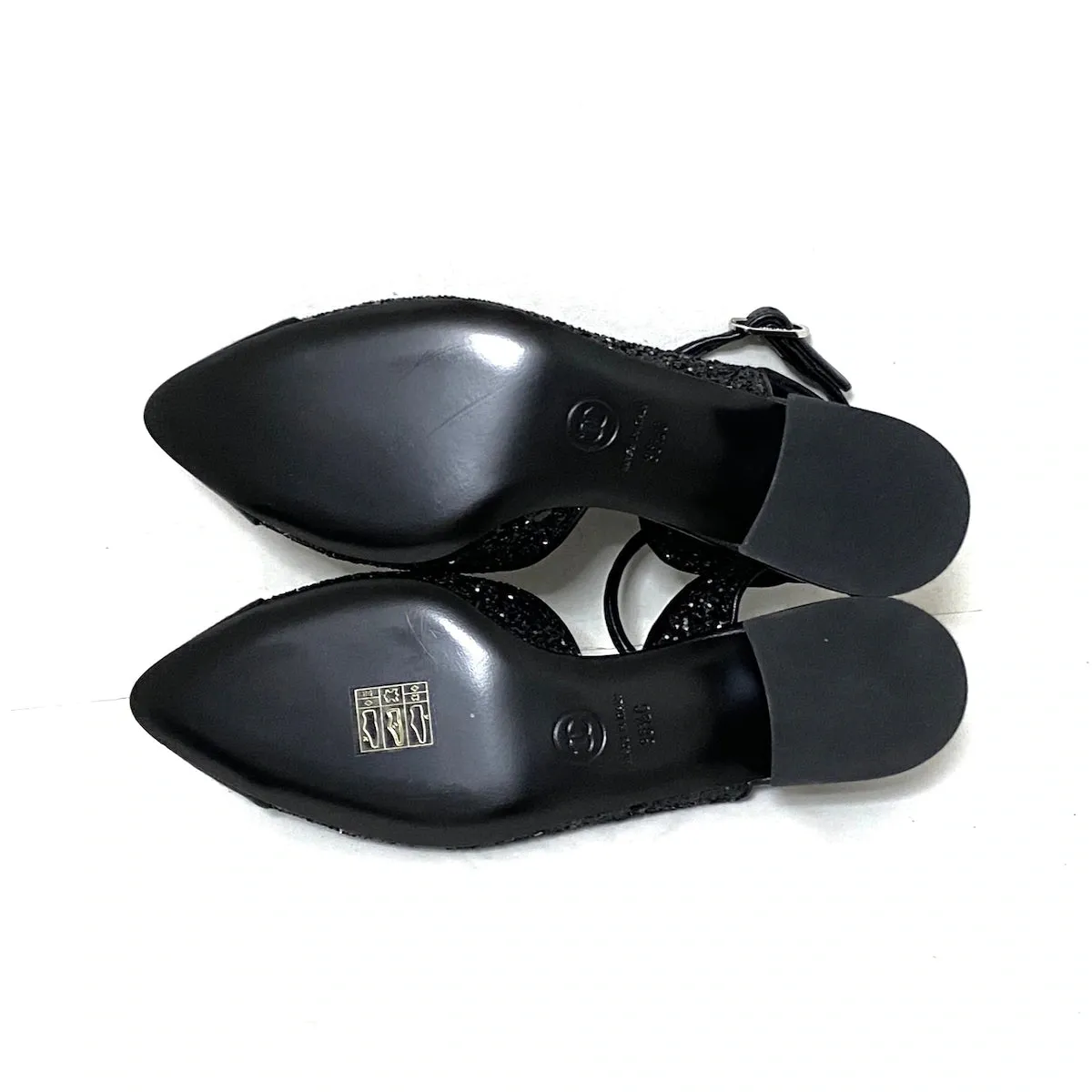 CHANEL SLINGBACK GLITTER, SIZE 36.5