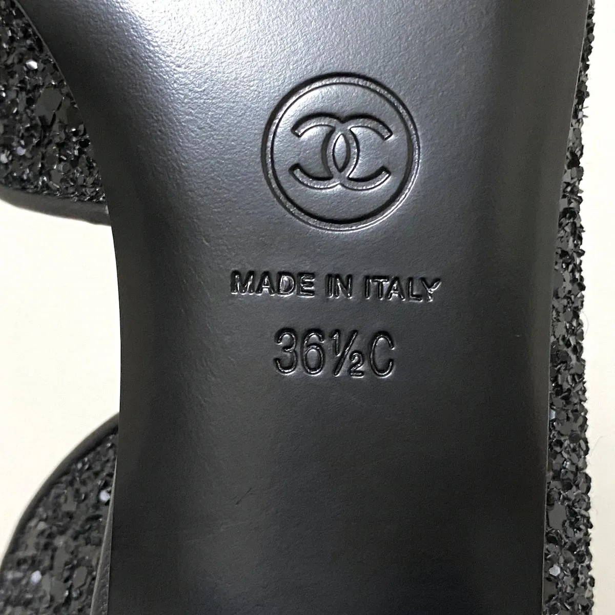CHANEL SLINGBACK GLITTER, SIZE 36.5