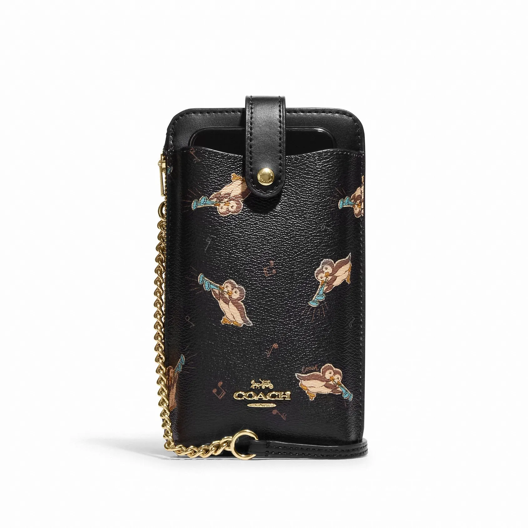 Coach Women's Phone Crossbody With Penguin Print