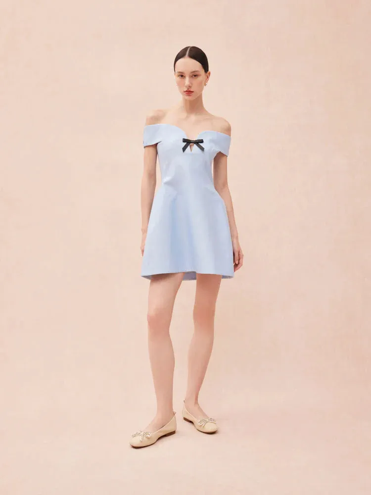 Daphne Diamante Embellished Bow Flats