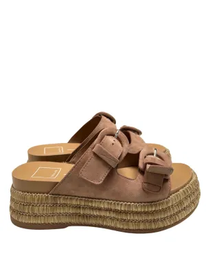 Dolce Vita Witny Platform Buckle Slide Sandal - Toffee Suede
