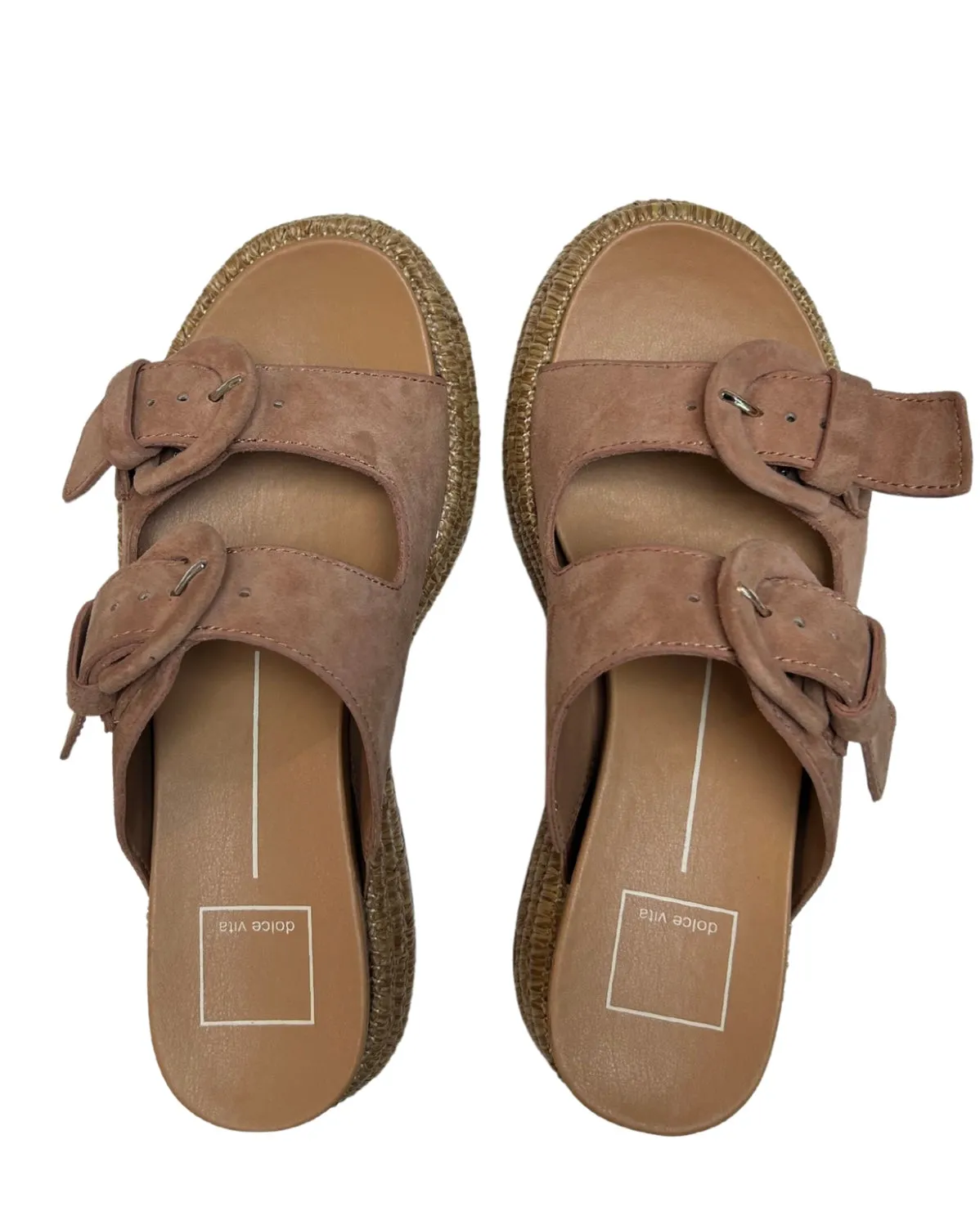 Dolce Vita Witny Platform Buckle Slide Sandal - Toffee Suede