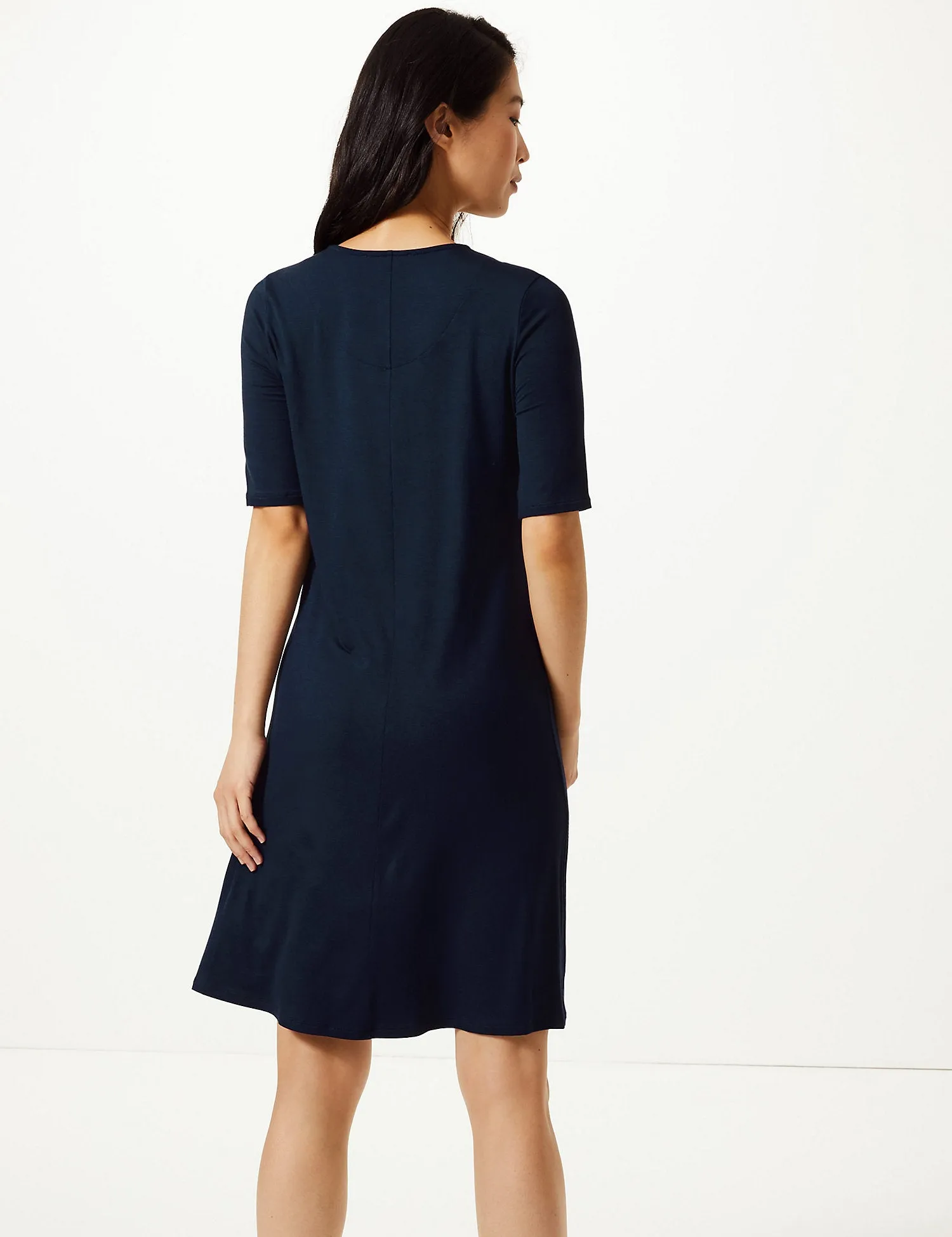 Ex Famous Store Collection Short Sleeve Jersey Swing Dress