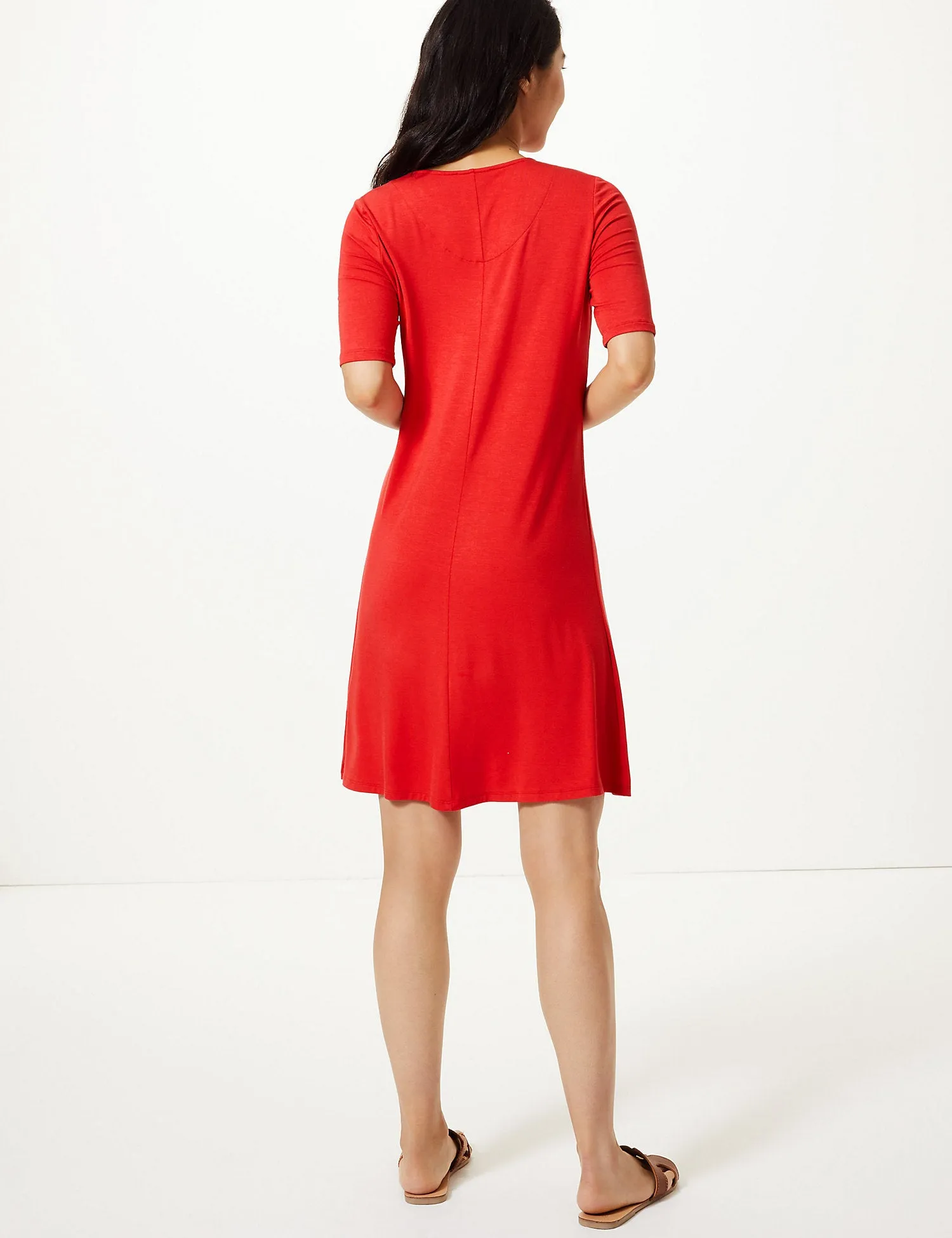 Ex Famous Store Collection Short Sleeve Jersey Swing Dress