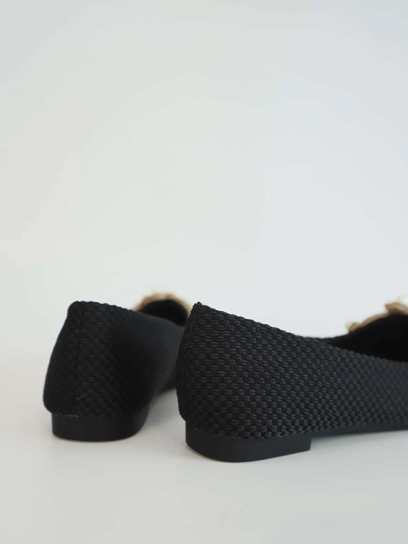 Faux Pearl & Rhinestone Decor Slingback Flats