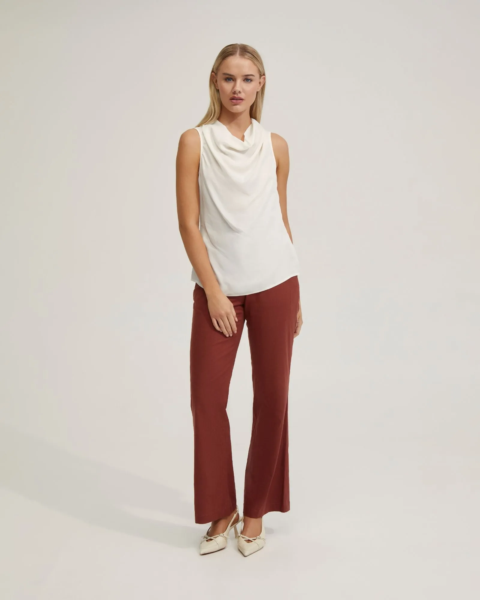 Fern Cupro Blend Soft Neck Top