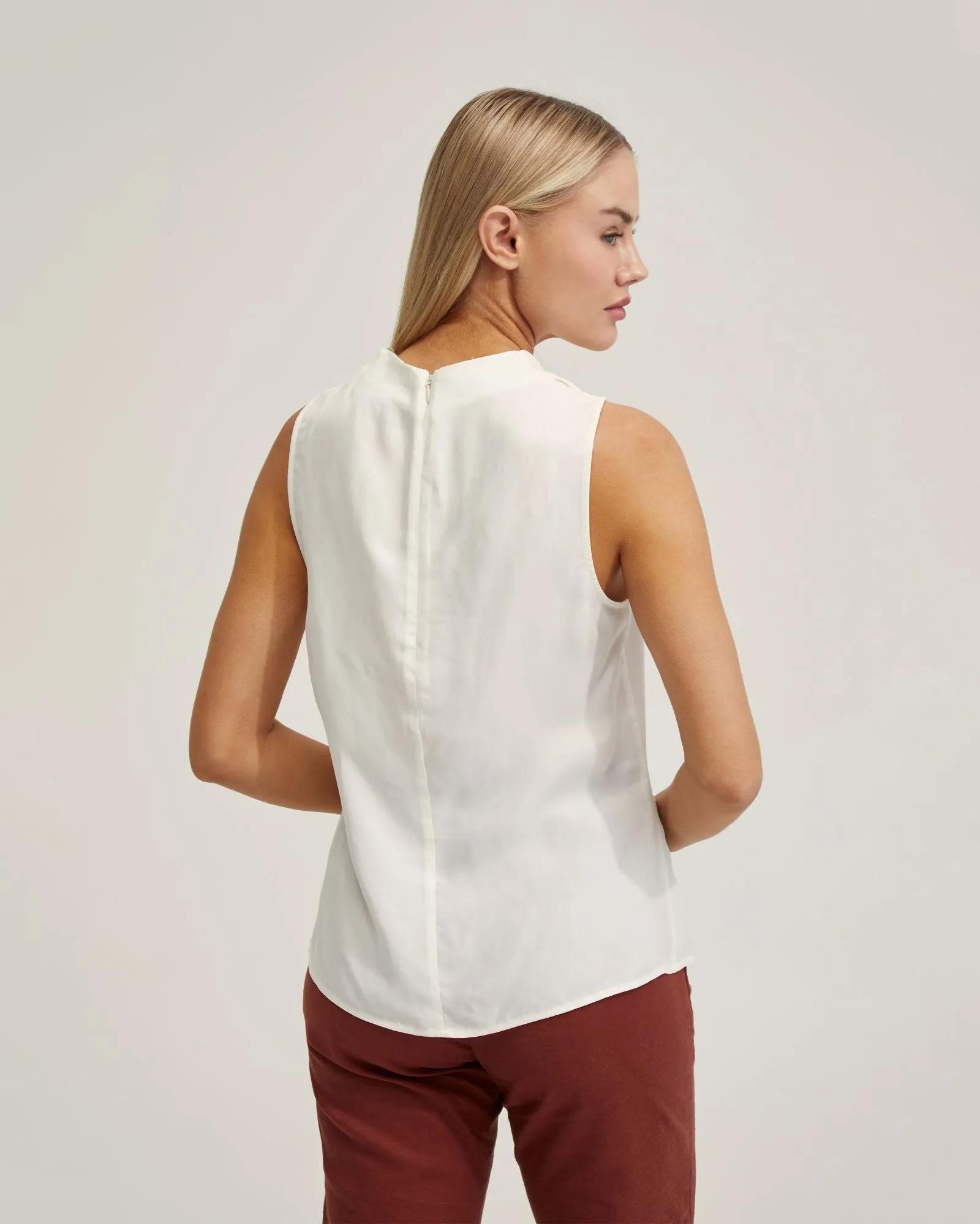 Fern Cupro Blend Soft Neck Top