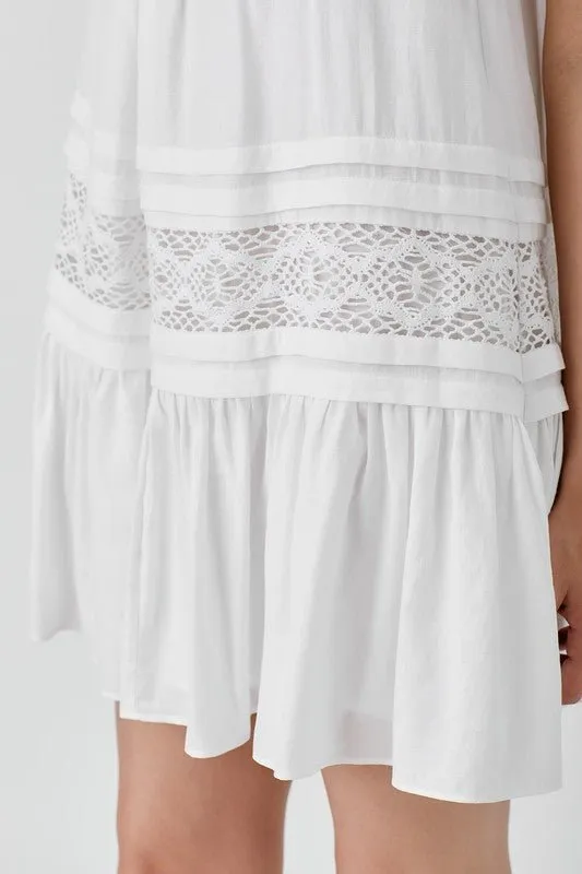 Halter Neck Trim Lace Dress