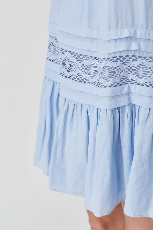 Halter Neck Trim Lace Dress