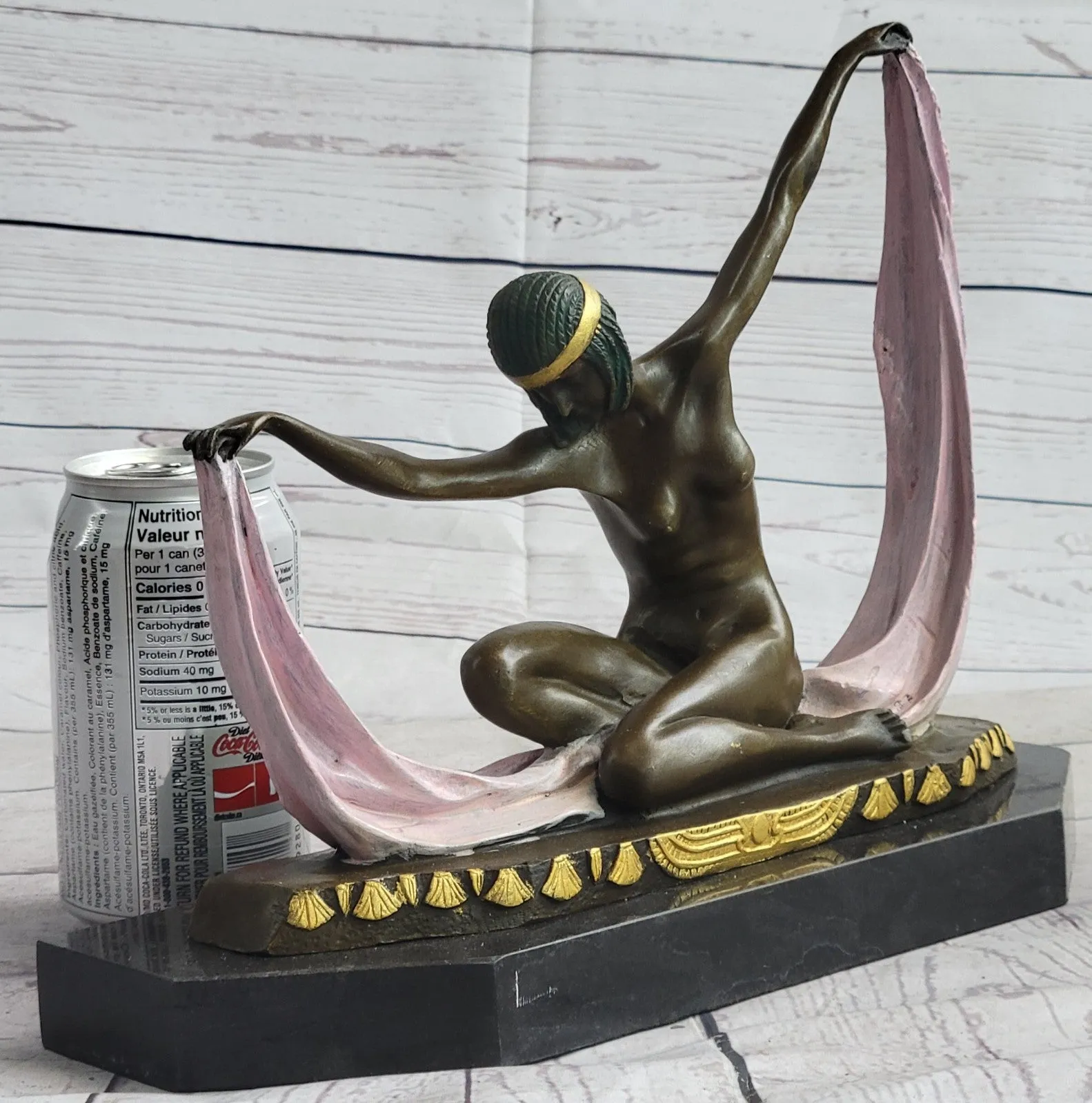 Handcrafted bronze sculpture SALE Marble Mirval By Dancer Nude Graceful