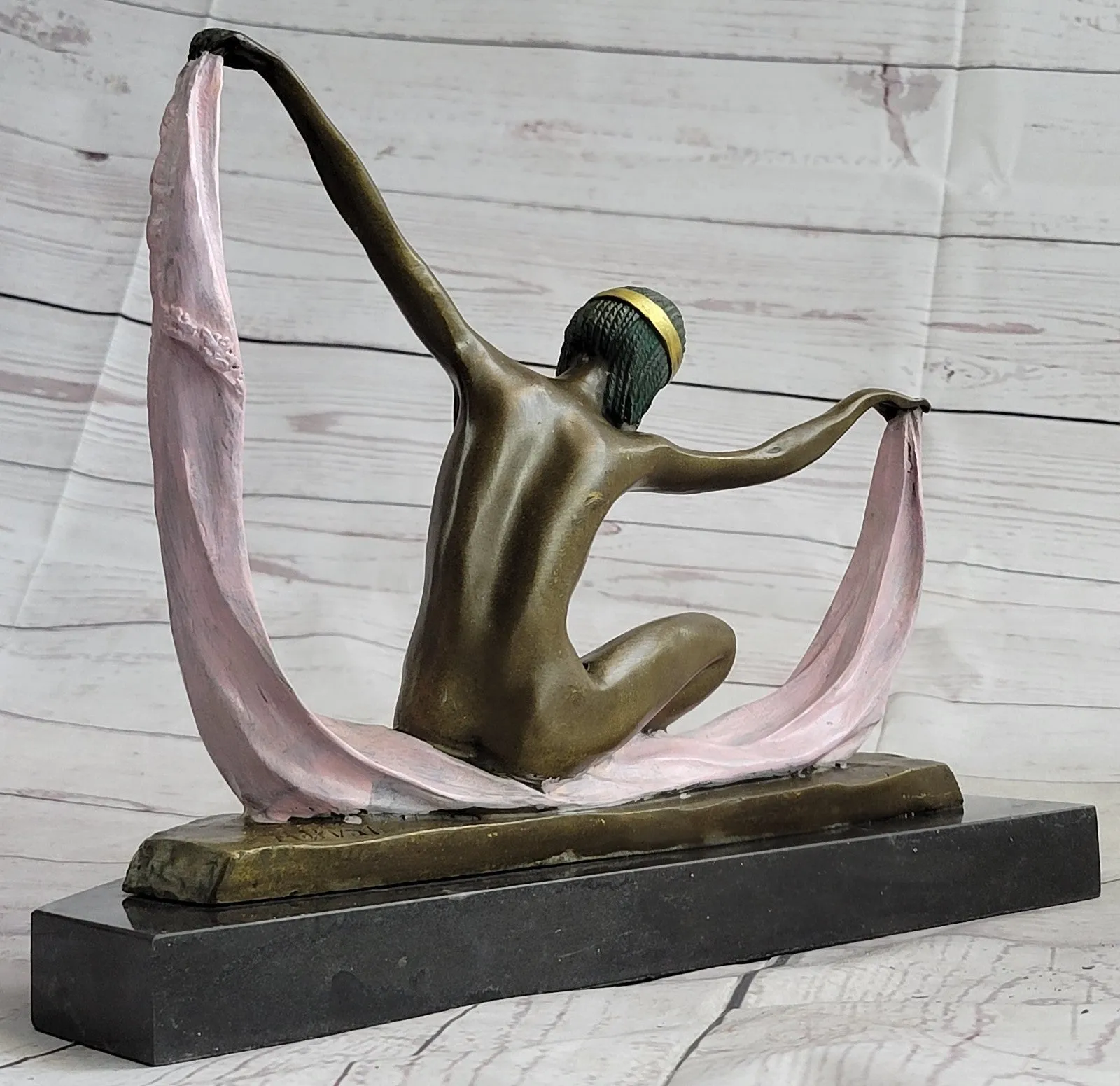 Handcrafted bronze sculpture SALE Marble Mirval By Dancer Nude Graceful