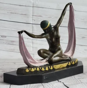 Handcrafted bronze sculpture SALE Marble Mirval By Dancer Nude Graceful