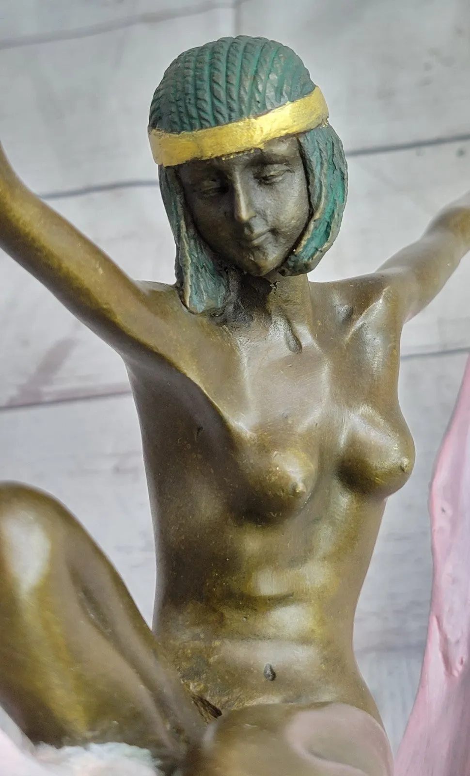 Handcrafted bronze sculpture SALE Marble Mirval By Dancer Nude Graceful