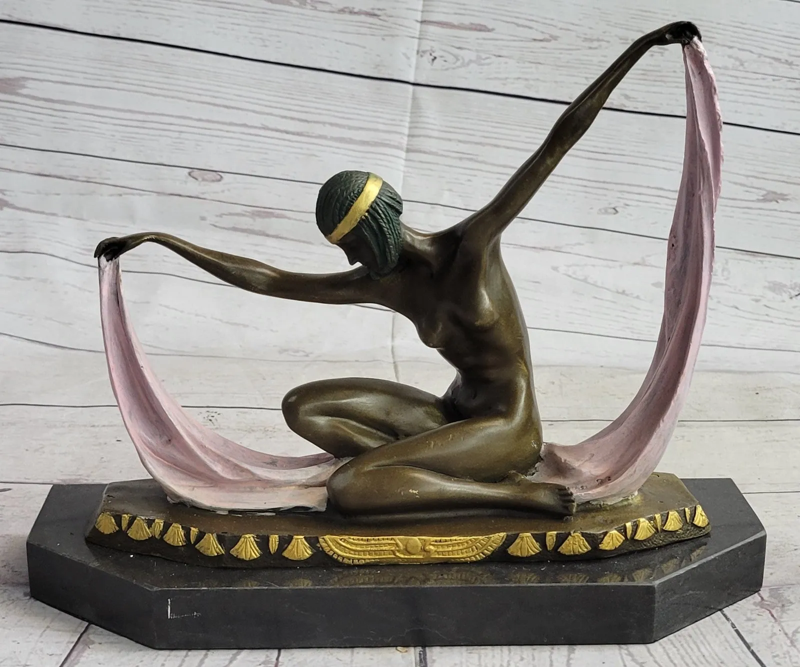 Handcrafted bronze sculpture SALE Marble Mirval By Dancer Nude Graceful