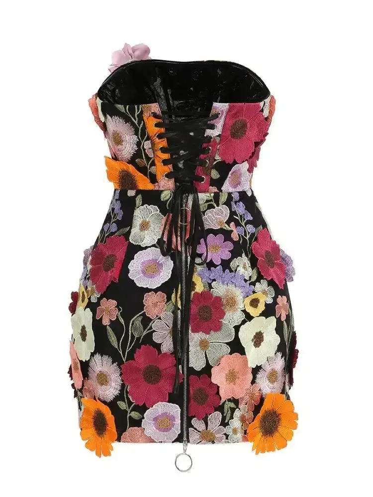 Josianne – Strapless floral – Mini dress