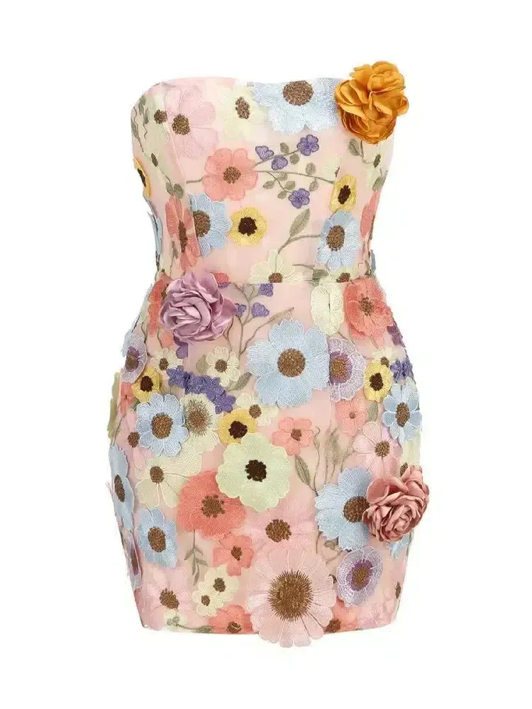 Josianne – Strapless floral – Mini dress