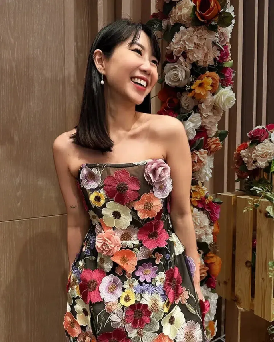 Josianne – Strapless floral – Mini dress