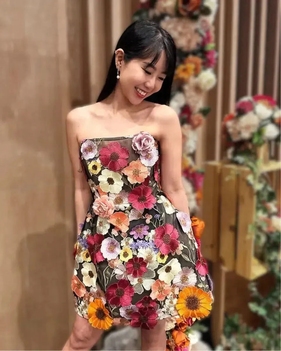 Josianne – Strapless floral – Mini dress