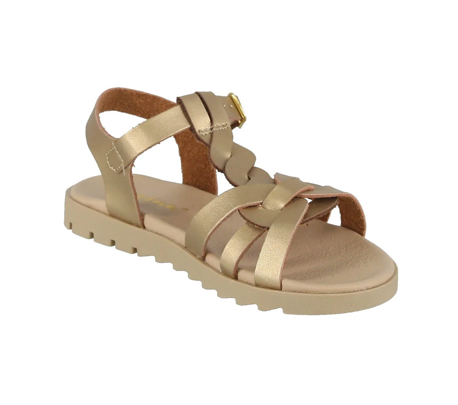 KID'S SHOES GOLD PU LEATHER SANDALS OLIVIA-02K