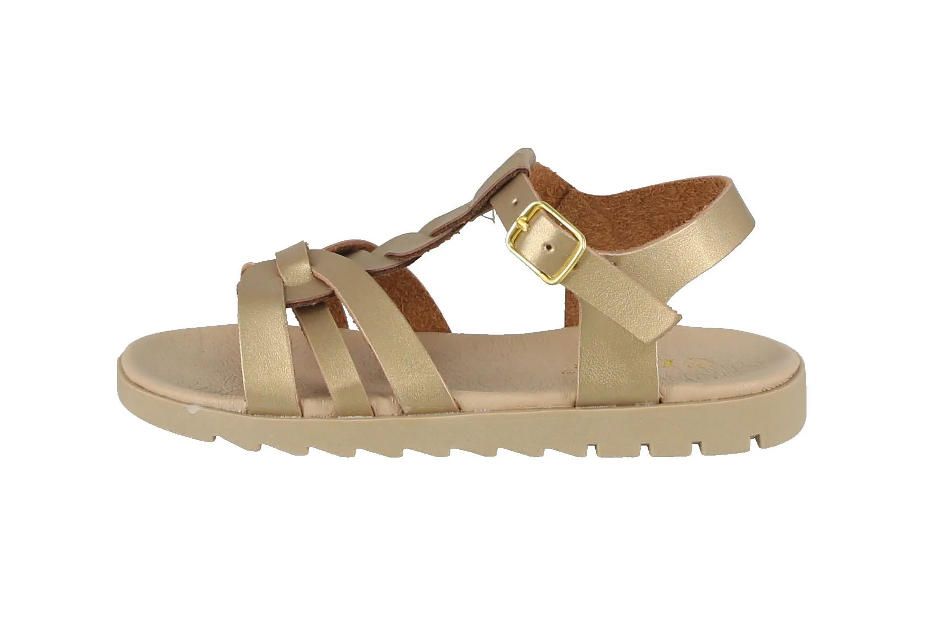 KID'S SHOES GOLD PU LEATHER SANDALS OLIVIA-02K