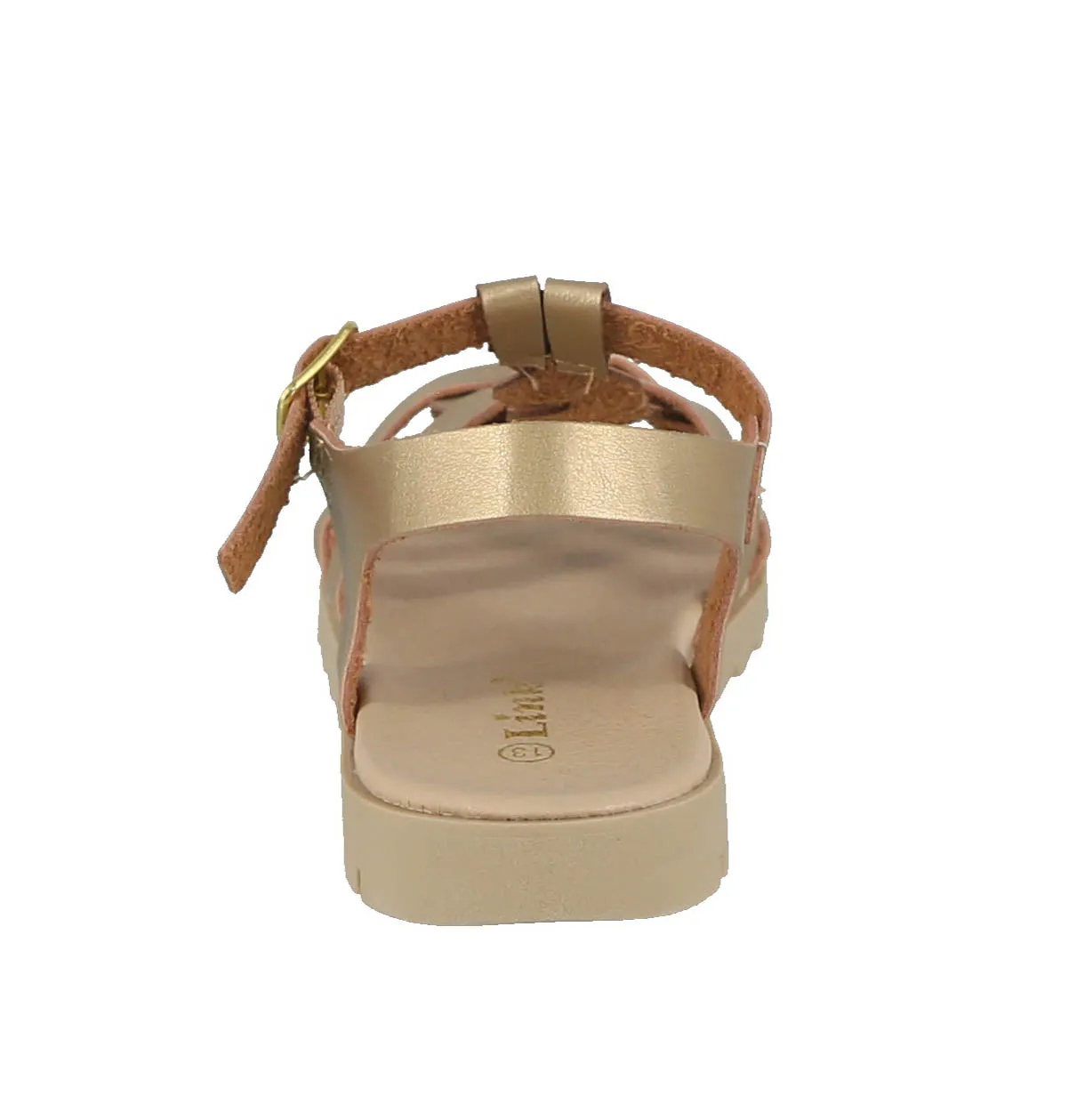 KID'S SHOES GOLD PU LEATHER SANDALS OLIVIA-02K