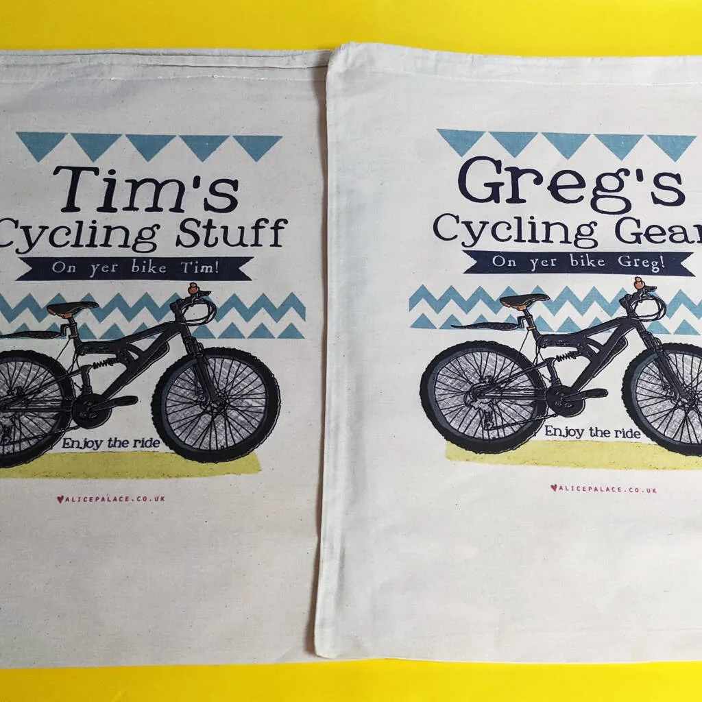 Personalised 'On Yer Bike' Cycling Storage Bag