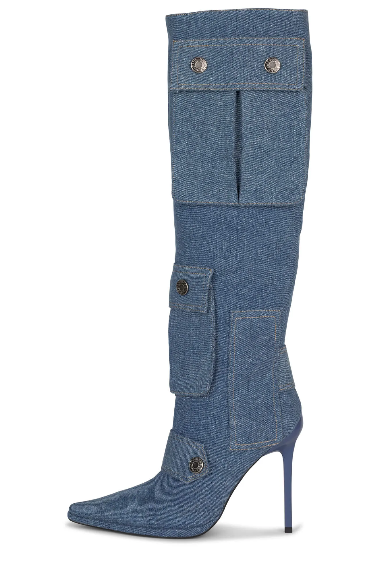 Pointed Toe Pocket Thin High Heel Knee High Boots