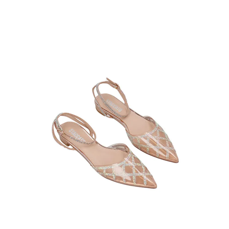 R6539-CH0 Women's Flats - Champagne