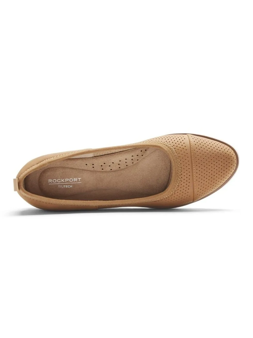 Rockport Women's Stacie Perforated Ballet Flat Honey CI5294