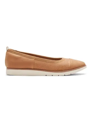 Rockport Women's Stacie Perforated Ballet Flat Honey CI5294