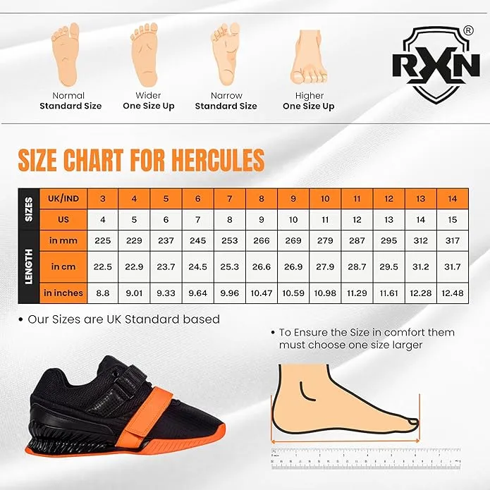 RXN Hercules Weightlifting Shoes for Men and Women - (WLS-4)