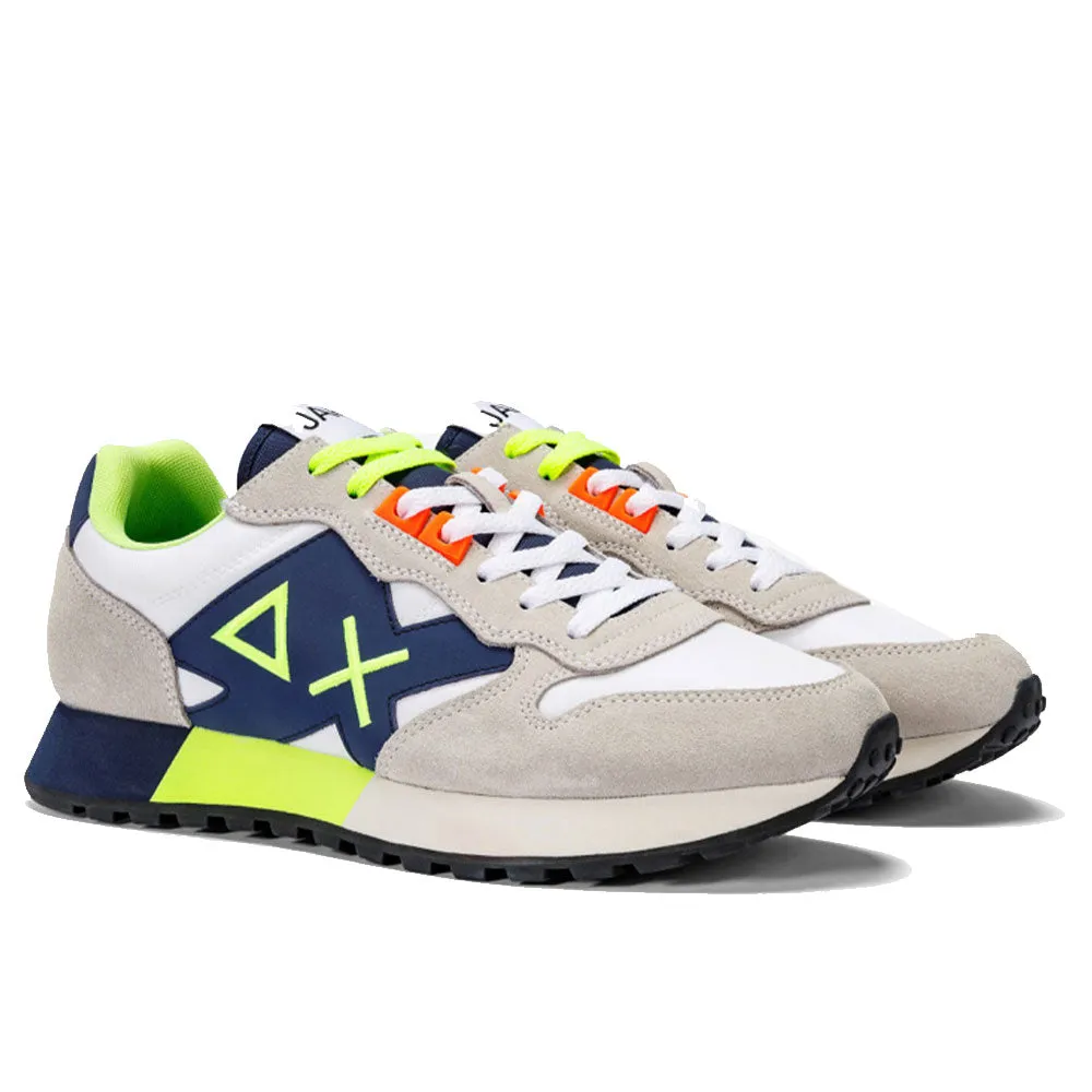 Scarpe Uomo Sun68 Sneakers Jaki Fluo Colore Bianco