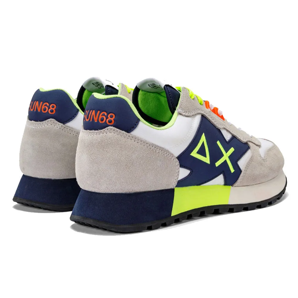 Scarpe Uomo Sun68 Sneakers Jaki Fluo Colore Bianco