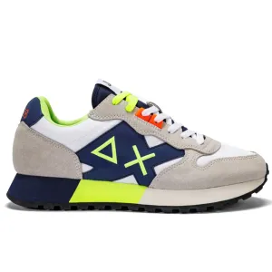 Scarpe Uomo Sun68 Sneakers Jaki Fluo Colore Bianco