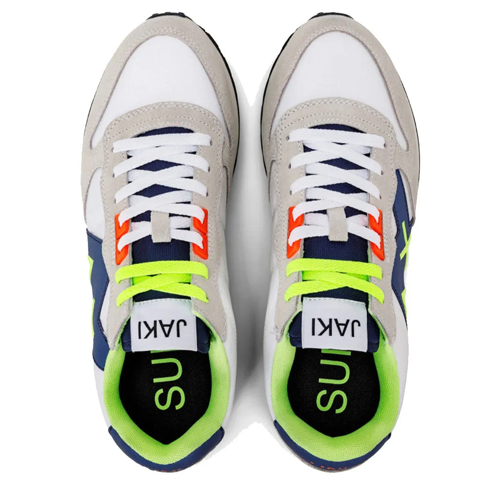 Scarpe Uomo Sun68 Sneakers Jaki Fluo Colore Bianco