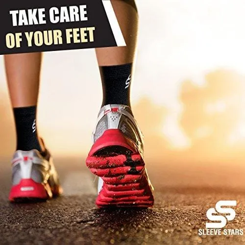 Sleeve Stars Ankle Brace for Plantar Fasciitis and Ankle Support - Ankle Wrap for Sprain, Tendonitis & Heel Pain Relief for Women & Men - Achilles Tendon Support Sock, One Size, Black (Single Sleeve)