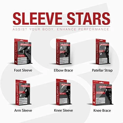 Sleeve Stars Ankle Brace for Plantar Fasciitis and Ankle Support - Ankle Wrap for Sprain, Tendonitis & Heel Pain Relief for Women & Men - Achilles Tendon Support Sock, One Size, Black (Single Sleeve)