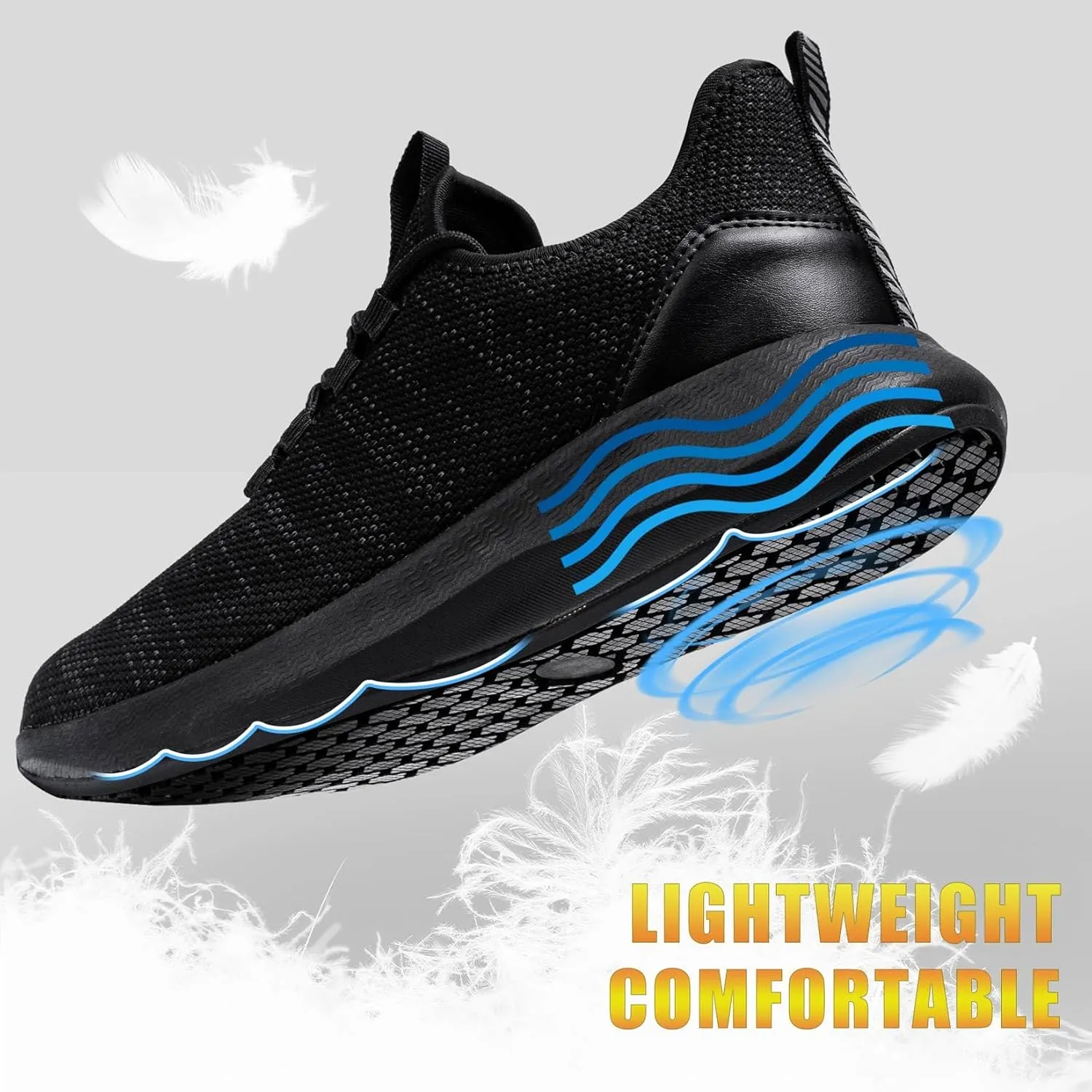 Slip Resistant Slip On Sneakers for Men Non Slip Work Shoes Food Service Lightweight Walking Shoes Kitchen Restaurant Zapatos de Trabajo para Hombres, Black507