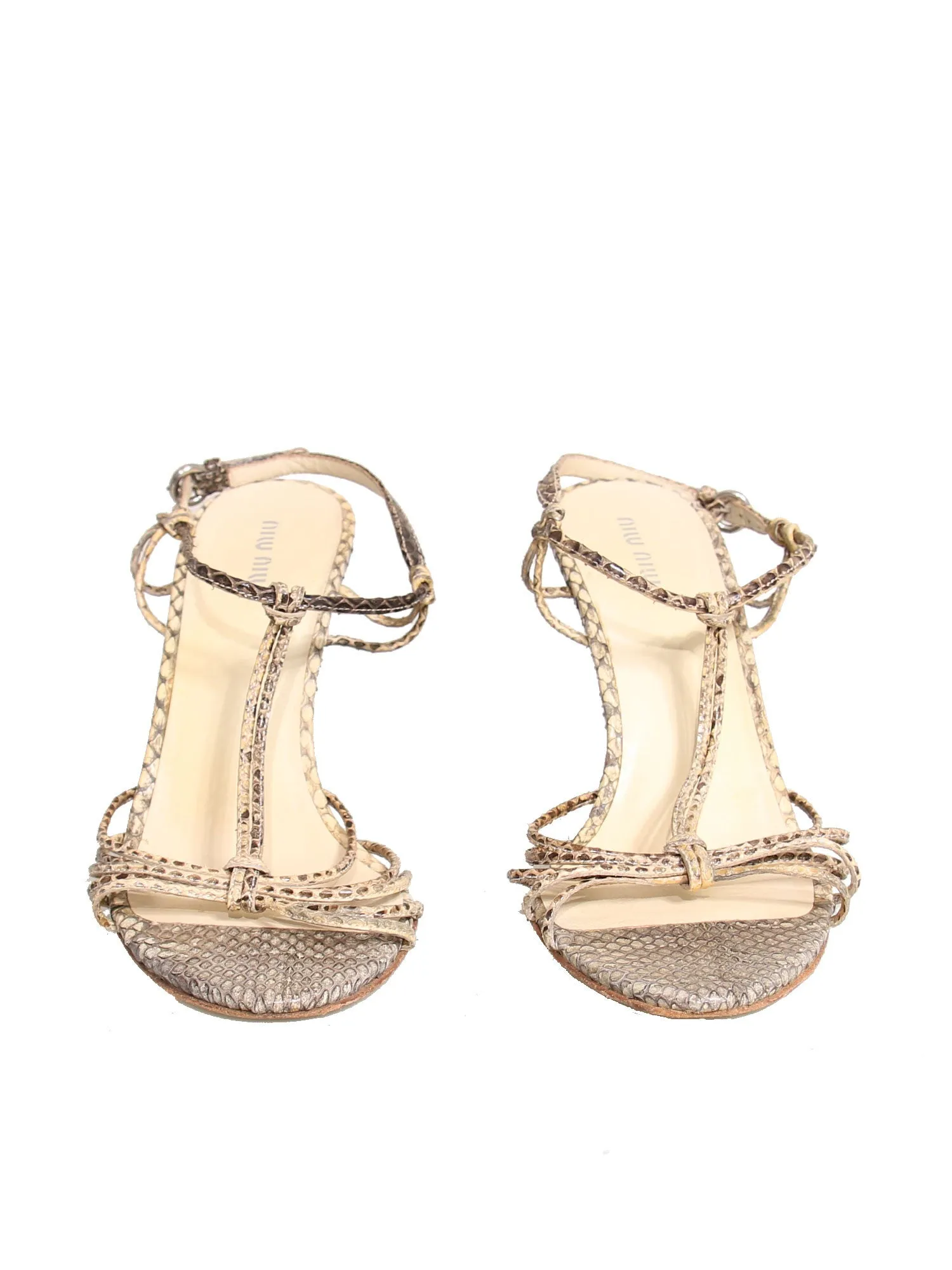 Strappy Snakeskin Wedges