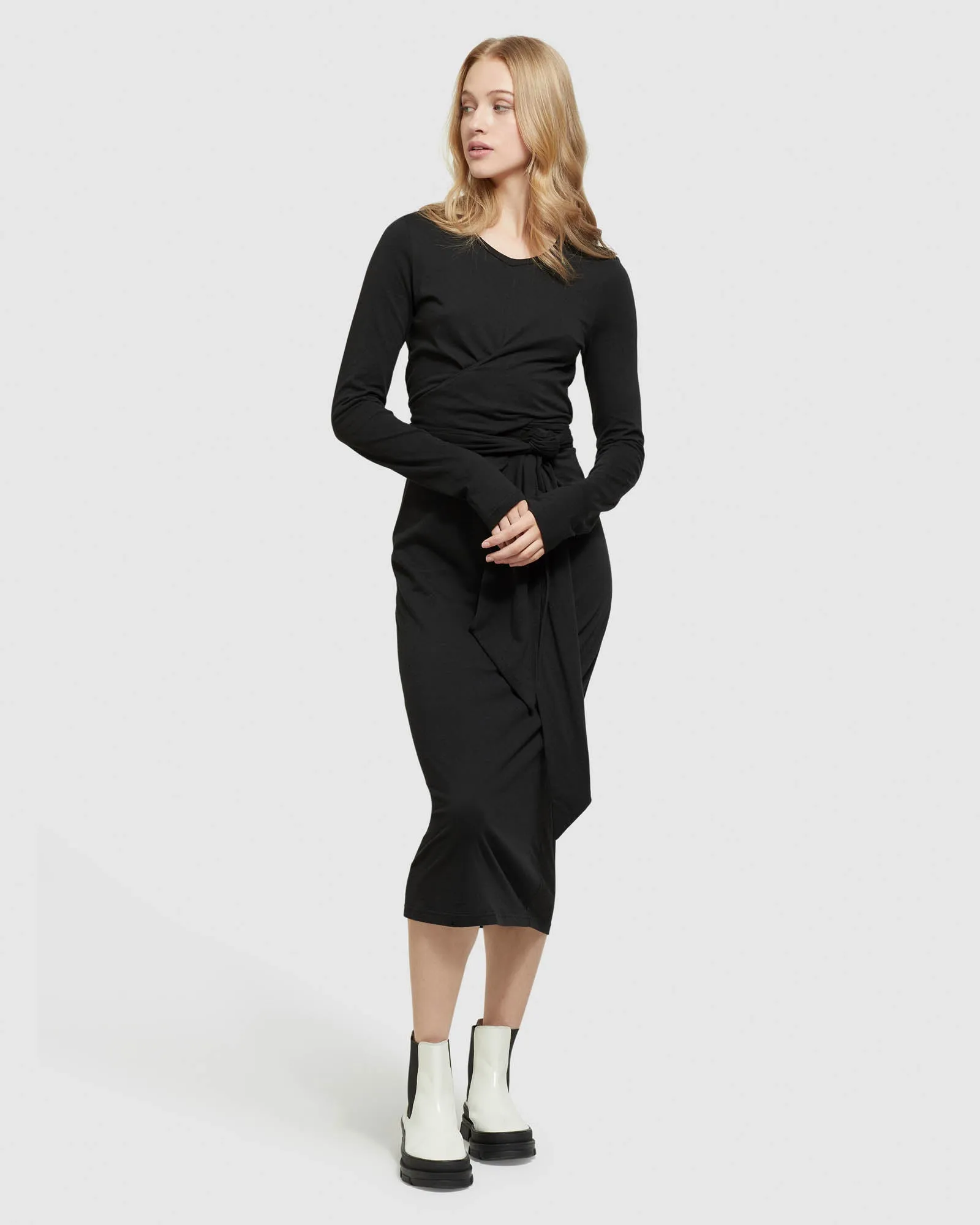 Tess Front Tie Jersey Dress