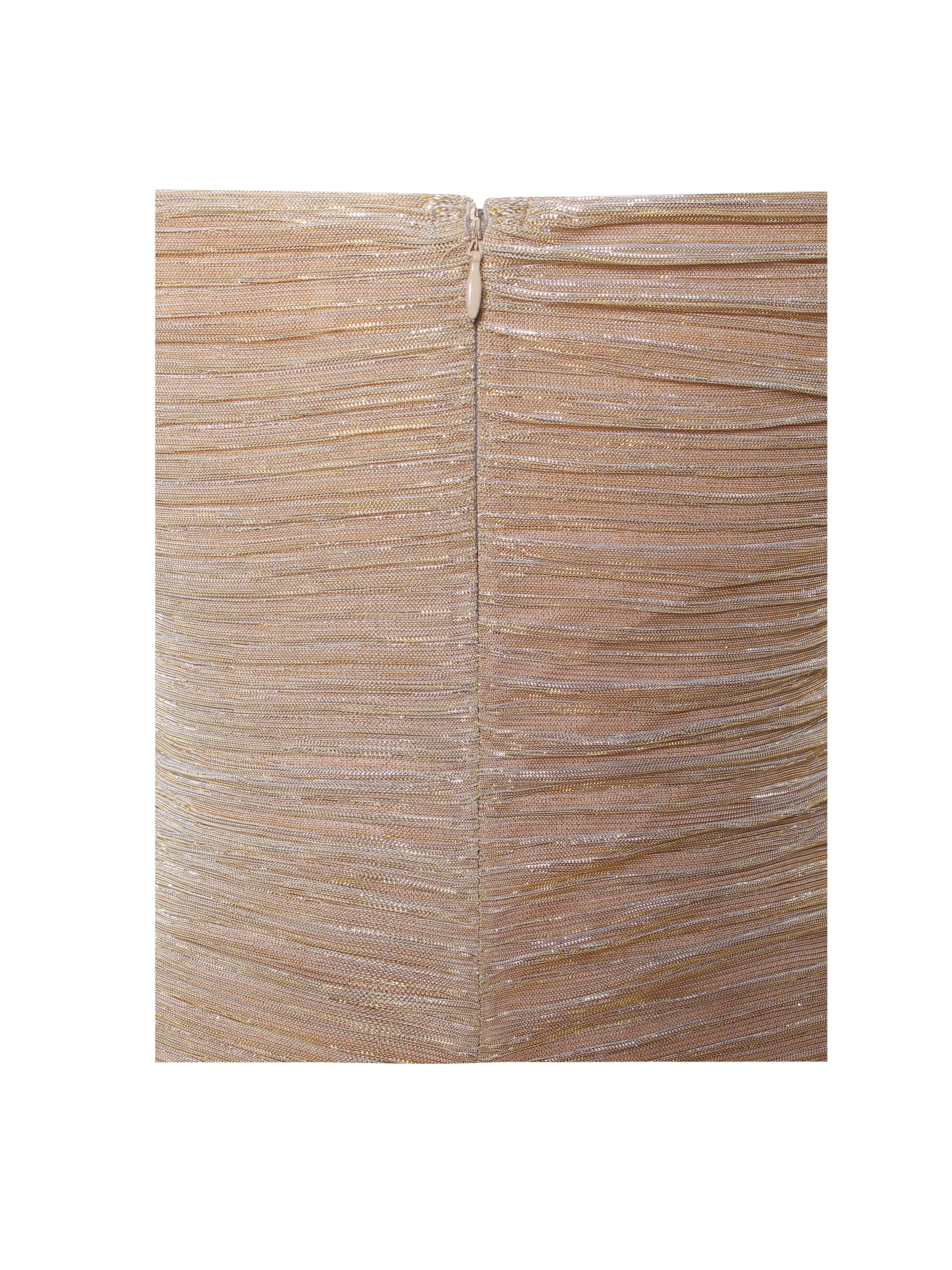 The Glint Gold Ruched Graceful Chiffon Long Maxi Dress