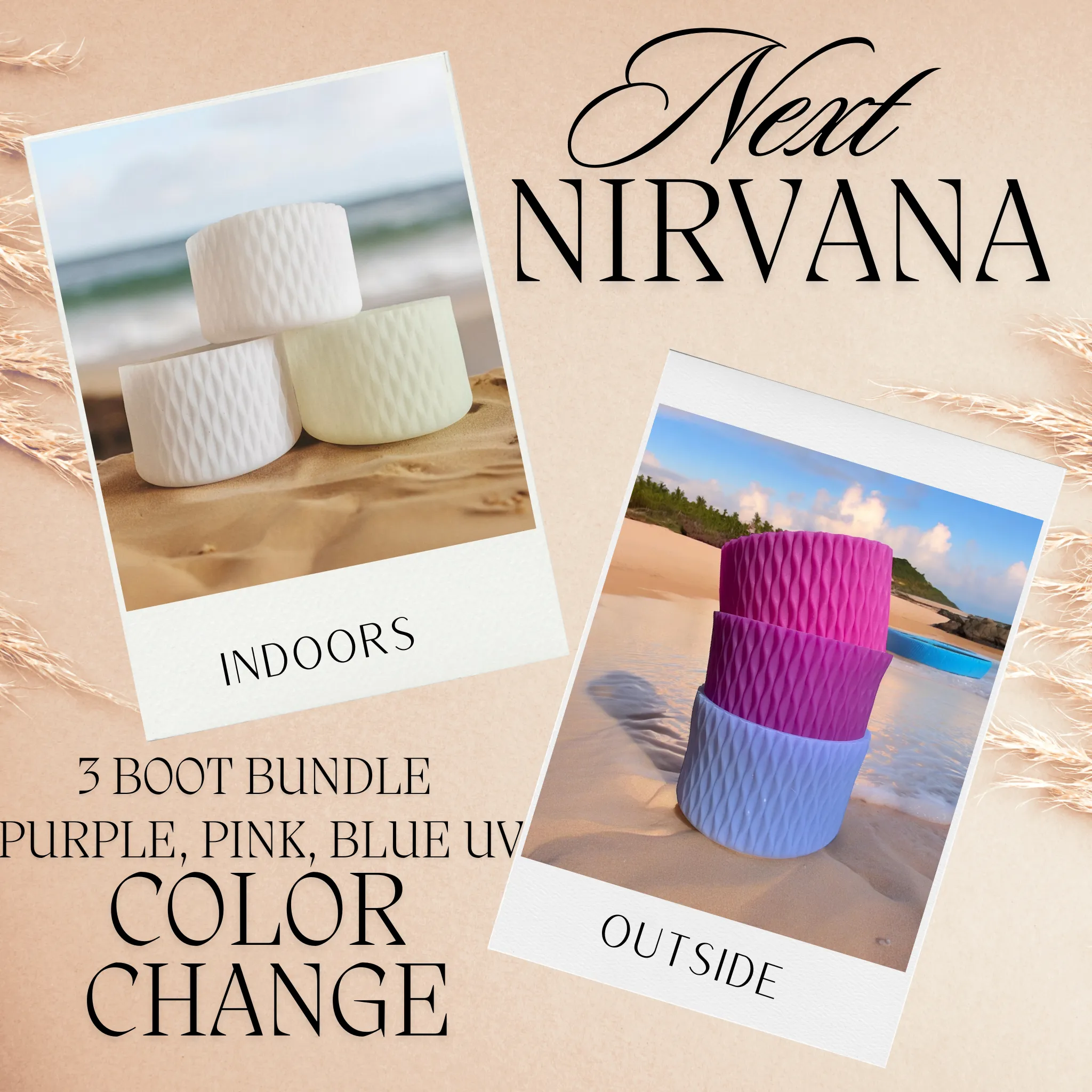 UV Color Change Purple, Pink & Blue | 3 Boot Bundle |  Silicone Tumbler Boots