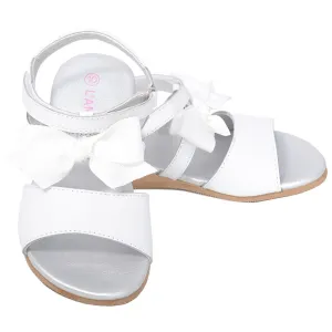 White Bow Straps Spring Summer Sandals Toddler Girls 7-10