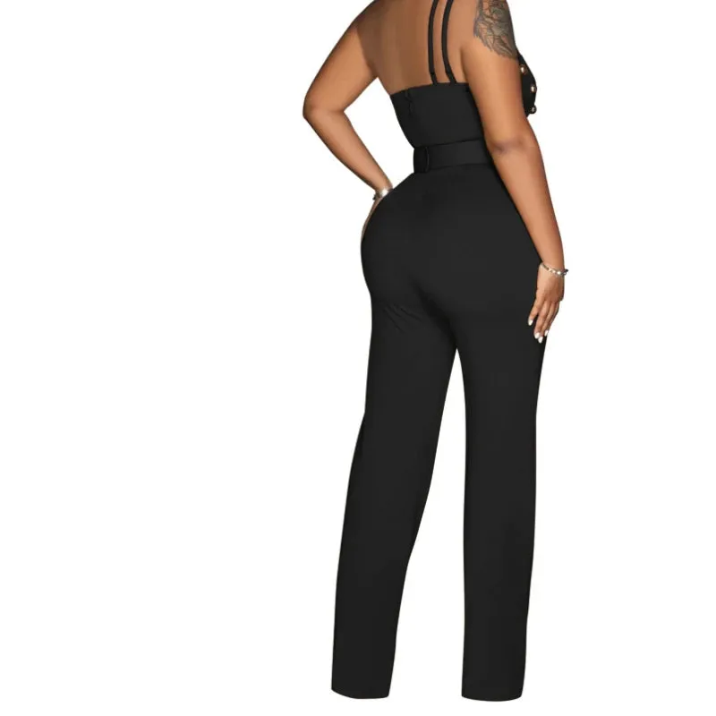Wide Leg Long Pant Jumpsuit